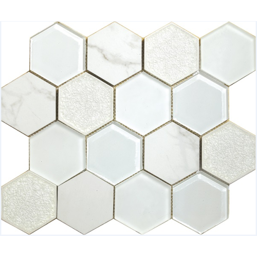 mosaico hexagonal de mármol de imitación